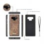 Samsung Galaxy Note 9 Case Leather Wallet Magnetic Closure Card Slots Slim Brown
