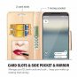 Google Pixel 2 Wallet Case Card Holder Flip Kickstand Mirror Folding Stand Red