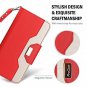 Google Pixel 2 Wallet Case Card Holder Flip Kickstand Mirror Folding Stand Red
