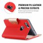 Google Pixel 2 Wallet Case Card Holder Flip Kickstand Mirror Folding Stand Red