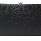 Chicastic Black Glossy Snakeskin Small Flat Hard Clutch Wallet