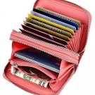 Accordion Wallet RFID Leather Card Wallet for Women Credit Card Holder (Waxed Oi