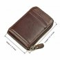 HASFINE RFID Blocking Credit Cards Holder Genuine Leather Compact Accordion Zipp