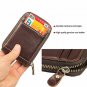 HASFINE RFID Blocking Credit Cards Holder Genuine Leather Compact Accordion Zipp
