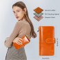 Wallets for women,EGRD Womans RFID Blocking Large Capacity Luxury Wax Genuine Le