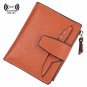 AINIMOER Women's RFID Blocking Leather Small Compact Bifold Zipper Pocket Walle