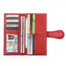 Slim Womens Leather Wallet (Red)  RFIDBlocking Large Capacity Clutch with Ph
