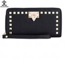 Studded Wristlet Wallet Purses Cell Phone Holder Women Travel RFID Blocking Zip