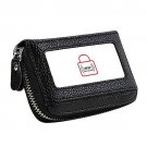 Women's RFID Blocking 12 Slots Credit Card Holder Leather Accordion Wallet,blac