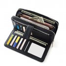 Men Women Leather Wallet Clutch Card Organizer Large Zipper Handbag Hold 20 Card