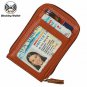 Noedy RFID Blocking Credit Card Case Organizer Genuine Leather ZipAround Securi