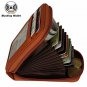 Noedy RFID Blocking Credit Card Case Organizer Genuine Leather ZipAround Securi