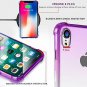 ANOLE Compatible for iPhone XR Case, Clear Slim TPU 3D Diamond Pattern Pink