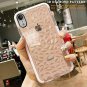 ANOLE Compatible for iPhone XR Case, Clear Slim TPU 3D Diamond Pattern Pink