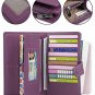 YALUXE Women's RFID Blocking Leather Large Capacity Wallet with Removable Check