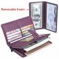 YALUXE Women's RFID Blocking Leather Large Capacity Wallet with Removable Check