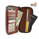 Women RFID Blocked Wallet Clutch holds Phone 16 cards coin ZipAround PU