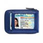 Zipper Credit Card Wallet RFID Credit Card Holder Protector ID Card Window Leath