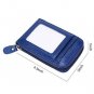 Zipper Credit Card Wallet RFID Credit Card Holder Protector ID Card Window Leath