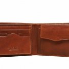 Italian Bull Leather Bifold Wallet with Removable ID Card Case and Coin Pocket