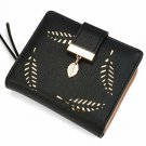 Women's Short Purse Leather Medium Wallet Leaf Bifold Card Coin Holder Small Pu