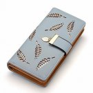 Women's Long Leaf Bifold Wallet Leather Card Holder Purse Clutch Wallet