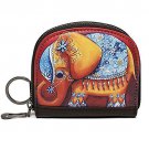 Auony Coin Purse, Leather Change Coin Pouch Bag Cash Bag Wallet Bag with Key Rin