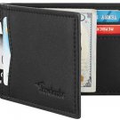 Travelambo Leather RFID Blocking Slim Minimalist Front Pocket Wallet Money Clip