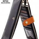 Chelmon Womens Genuine Leather Wallet RFID Blocking Credit Card Holder Zipper Pu