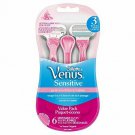 Gillette Venus Women's Sensitive 3 Blades,6 Disposable Razors(Packaging May Va