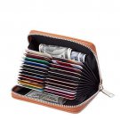 WOZEAH PU Leather Credit Card Wallet With RFID Blocking Accordion Wallet, Huge S