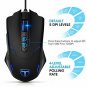 PICTEK Gaming Mouse Wired [7200 DPI] [Programmable] [Breathing Light] Ergonomic