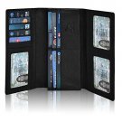 RFID Leather Checkbook Wallets for Women Credit Card Slots Clutch Womens Coin P