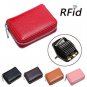 RFID Blocking Leather Credit Card Case Holder Security Small Accordion Wallet wi