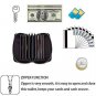 RFID Blocking Leather Credit Card Case Holder Security Small Accordion Wallet wi