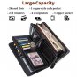 KELEEL Women's RFID Blocking Wallet Genuine Leather Clutch Wallet Card Holder O