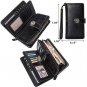 KELEEL Women's RFID Blocking Wallet Genuine Leather Clutch Wallet Card Holder O