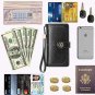 KELEEL Women's RFID Blocking Wallet Genuine Leather Clutch Wallet Card Holder O