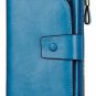 Travelambo Womens RFID Blocking Large Capacity Luxury Waxed Genuine Leather Clut
