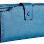 Travelambo Womens RFID Blocking Large Capacity Luxury Waxed Genuine Leather Clut
