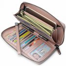 Women RFID Blocking Wallet Leather Zip Around Phone Clutch Large Travel Purse Wr