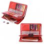 Itslife Womens RFID Blocking Leather Wallet Card Holder with Zipper Pocket