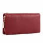 Kattee Soft Cowhide Leather Wallet Ladies Flowerembossed Clutch (Red)