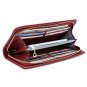 Kattee Soft Cowhide Leather Wallet Ladies Flowerembossed Clutch (Red)