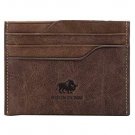 BISON DENIM Slim Front Pocket Wallet Leather Credit Card Case Minimalist RFID Bl