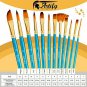 Artify 12 Pcs Paint Brush set Includes Popup Carrying Case with free Palette Kn