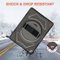 iPad Pro 12.9 Case with 360 Degree Swivel Stand, Adjustable Hand Strap, Shoulder
