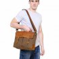 15 Inch Rustic Town Handmade Leather Canvas Vintage Crossbody Messenger Bag Gift