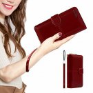 LUCKY FLOWER Leather Wallet for Women, Phone Passport Clutch Purse,Multi Card Ho