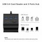 UGREEN USB Card Reader USB 3.0 Hub 3 Ports with SD TF MS M2 Card Adapter and Pho